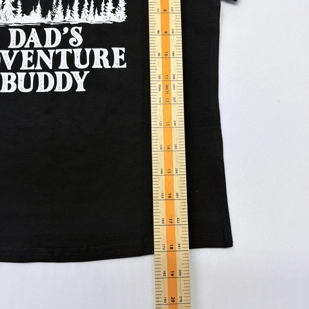 Dads Adventure Buddy Graphic T-Shirt Kids Size 140 Black Mountain Nature Tee